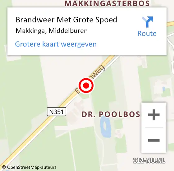 Locatie op kaart van de 112 melding: Brandweer Met Grote Spoed Naar Makkinga, Middelburen op 12 mei 2014 18:31