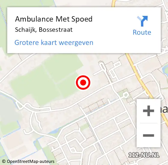 Locatie op kaart van de 112 melding: Ambulance Met Spoed Naar Schaijk, Bossestraat op 16 juli 2020 08:54