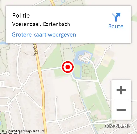 Locatie op kaart van de 112 melding: Politie Voerendaal, Cortenbach op 12 mei 2014 19:02