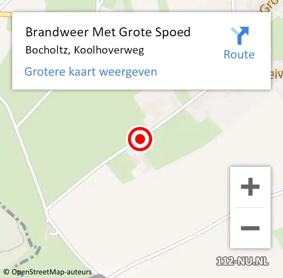 Locatie op kaart van de 112 melding: Brandweer Met Grote Spoed Naar Bocholtz, Koolhoverweg op 16 juli 2020 10:57