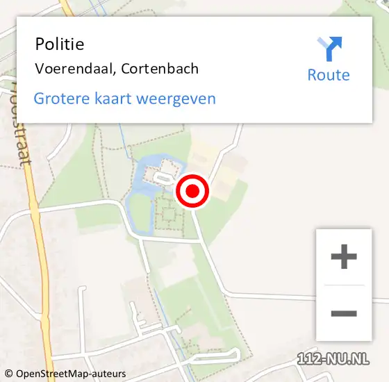 Locatie op kaart van de 112 melding: Politie Voerendaal, Cortenbach op 12 mei 2014 19:18