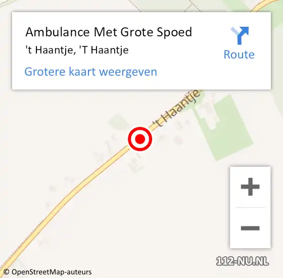 Locatie op kaart van de 112 melding: Ambulance Met Grote Spoed Naar 't Haantje, 'T Haantje op 16 juli 2020 14:01