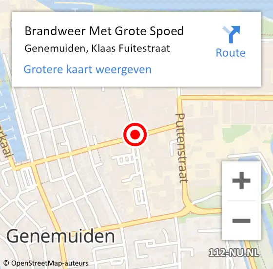 Locatie op kaart van de 112 melding: Brandweer Met Grote Spoed Naar Genemuiden, Klaas Fuitestraat op 16 juli 2020 14:02