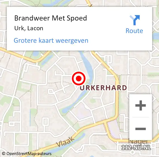 Locatie op kaart van de 112 melding: Brandweer Met Spoed Naar Urk, Lacon op 16 juli 2020 15:02