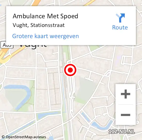 Locatie op kaart van de 112 melding: Ambulance Met Spoed Naar Vught, Stationsstraat op 16 juli 2020 15:19