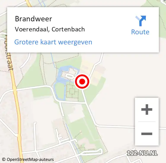 Locatie op kaart van de 112 melding: Brandweer Voerendaal, Cortenbach op 12 mei 2014 19:42