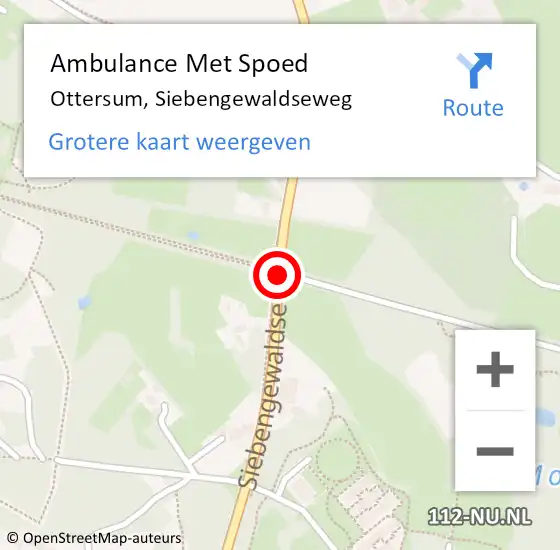 Locatie op kaart van de 112 melding: Ambulance Met Spoed Naar Ottersum, Siebengewaldseweg op 16 juli 2020 15:52