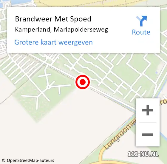 Locatie op kaart van de 112 melding: Brandweer Met Spoed Naar Kamperland, Mariapolderseweg op 16 juli 2020 18:27