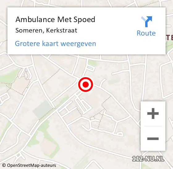 Locatie op kaart van de 112 melding: Ambulance Met Spoed Naar Someren, Kerkstraat op 16 juli 2020 19:13