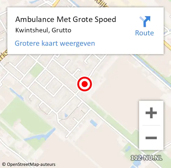 Locatie op kaart van de 112 melding: Ambulance Met Grote Spoed Naar Kwintsheul, Grutto op 16 juli 2020 20:16