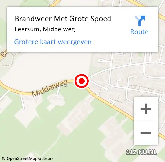 Locatie op kaart van de 112 melding: Brandweer Met Grote Spoed Naar Leersum, Middelweg op 17 juli 2020 02:24