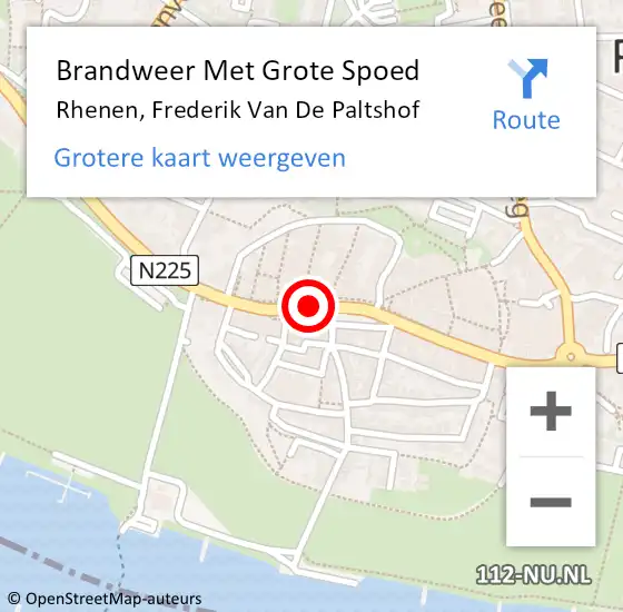 Locatie op kaart van de 112 melding: Brandweer Met Grote Spoed Naar Rhenen, Frederik Van De Paltshof op 17 juli 2020 07:31