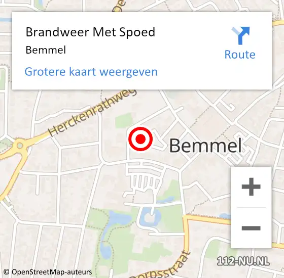 Locatie op kaart van de 112 melding: Brandweer Met Spoed Naar Bemmel op 17 juli 2020 09:22