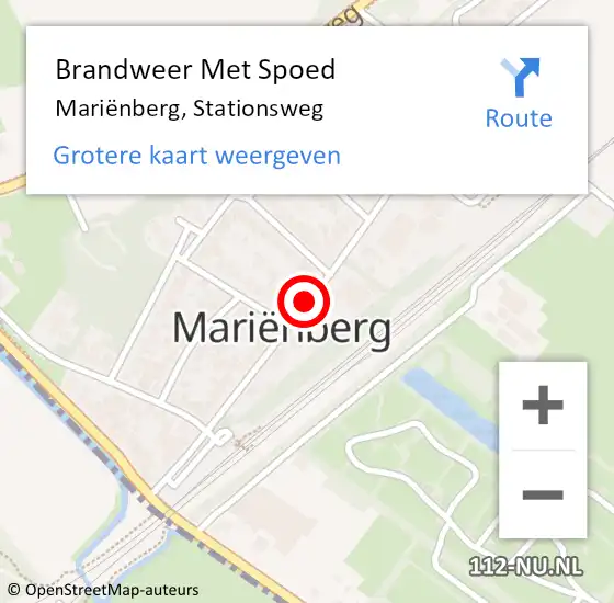 Locatie op kaart van de 112 melding: Brandweer Met Spoed Naar Mariënberg, Stationsweg op 17 juli 2020 09:31