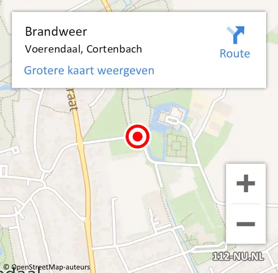 Locatie op kaart van de 112 melding: Brandweer Voerendaal, Cortenbach op 12 mei 2014 20:56