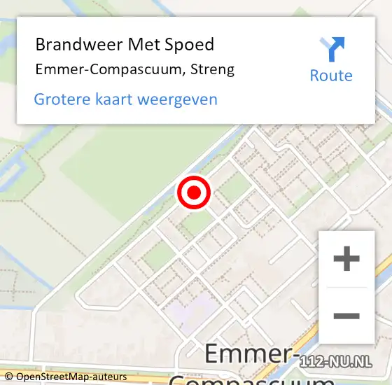 Locatie op kaart van de 112 melding: Brandweer Met Spoed Naar Emmer-Compascuum, Streng op 17 juli 2020 10:32