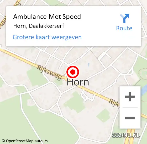 Locatie op kaart van de 112 melding: Ambulance Met Spoed Naar Horn, Daalakkerserf op 17 juli 2020 11:04
