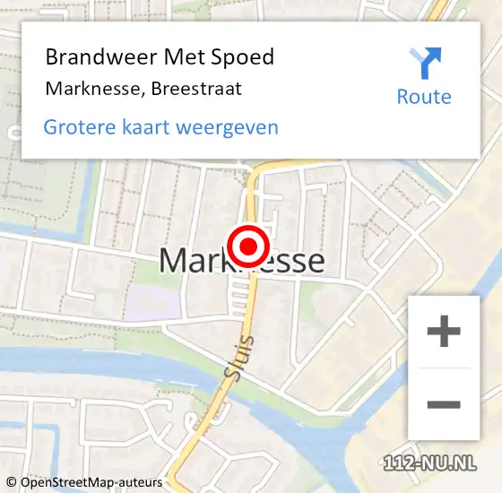Locatie op kaart van de 112 melding: Brandweer Met Spoed Naar Marknesse, Breestraat op 17 juli 2020 11:40