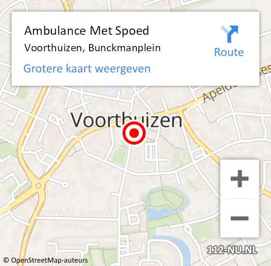Locatie op kaart van de 112 melding: Ambulance Met Spoed Naar Voorthuizen, Bunckmanplein op 17 juli 2020 11:42