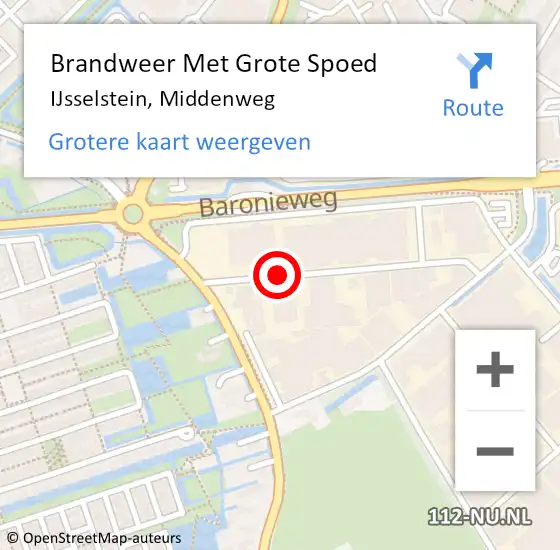 Locatie op kaart van de 112 melding: Brandweer Met Grote Spoed Naar IJsselstein, Middenweg op 17 juli 2020 12:31