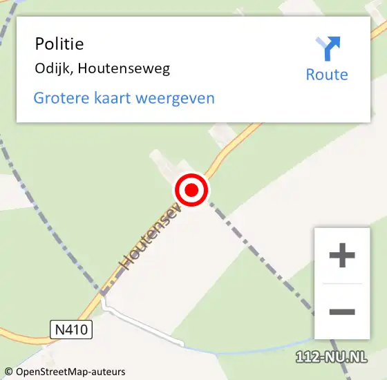Locatie op kaart van de 112 melding: Politie Odijk, Houtenseweg op 1 oktober 2013 17:26