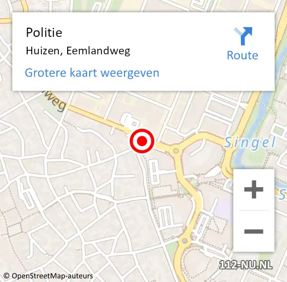 Locatie op kaart van de 112 melding: Politie Huizen, Eemlandweg op 17 juli 2020 15:52