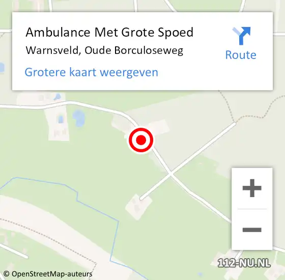 Locatie op kaart van de 112 melding: Ambulance Met Grote Spoed Naar Warnsveld, Oude Borculoseweg op 17 juli 2020 16:25