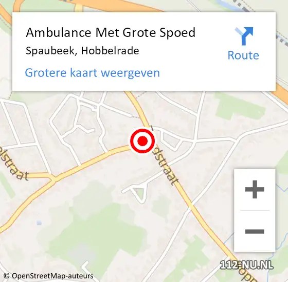 Locatie op kaart van de 112 melding: Ambulance Met Grote Spoed Naar Spaubeek, Hobbelrade op 12 mei 2014 21:56