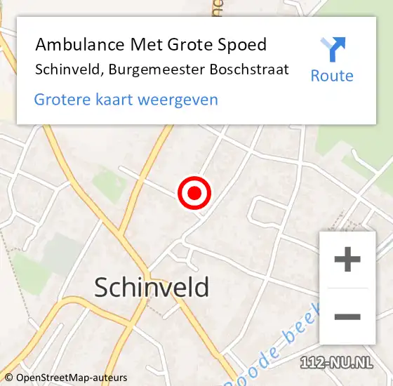 Locatie op kaart van de 112 melding: Ambulance Met Grote Spoed Naar Schinveld, Burgemeester Boschstraat op 12 mei 2014 22:07