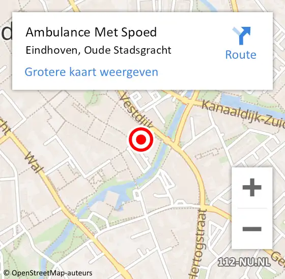 Locatie op kaart van de 112 melding: Ambulance Met Spoed Naar Eindhoven, Oude Stadsgracht op 17 juli 2020 19:20