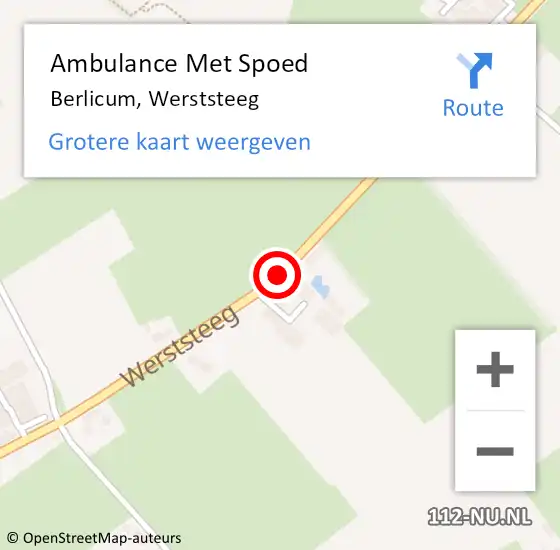 Locatie op kaart van de 112 melding: Ambulance Met Spoed Naar Berlicum, Werststeeg op 17 juli 2020 20:20