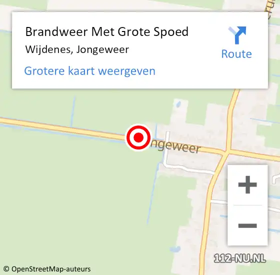 Locatie op kaart van de 112 melding: Brandweer Met Grote Spoed Naar Wijdenes, Jongeweer op 17 juli 2020 20:29