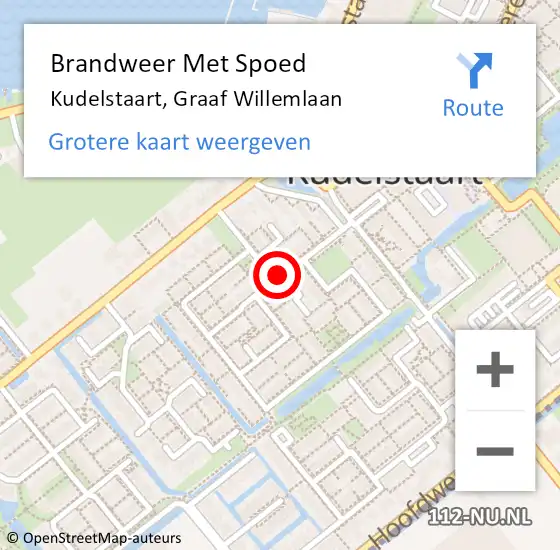 Locatie op kaart van de 112 melding: Brandweer Met Spoed Naar Kudelstaart, Graaf Willemlaan op 17 juli 2020 23:02