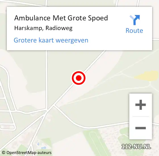 Locatie op kaart van de 112 melding: Ambulance Met Grote Spoed Naar Harskamp, Radioweg op 17 juli 2020 23:52