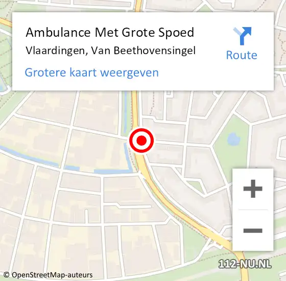 Locatie op kaart van de 112 melding: Ambulance Met Grote Spoed Naar Vlaardingen, Van Beethovensingel op 17 juli 2020 23:55