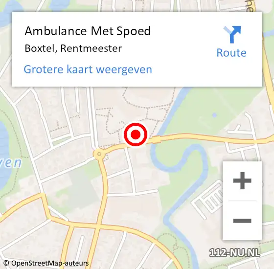 Locatie op kaart van de 112 melding: Ambulance Met Spoed Naar Boxtel, Rentmeester op 18 juli 2020 00:14