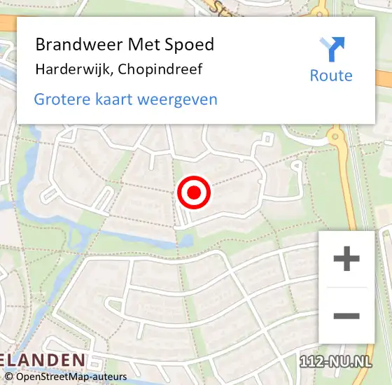 Locatie op kaart van de 112 melding: Brandweer Met Spoed Naar Harderwijk, Chopindreef op 18 juli 2020 01:37