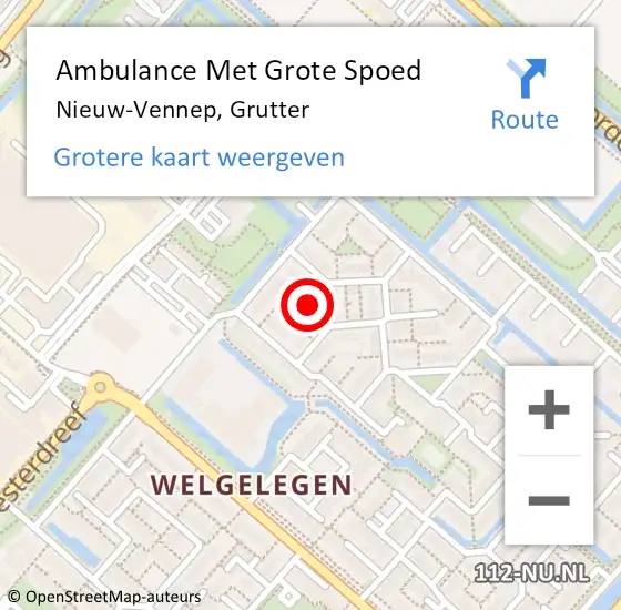 Locatie op kaart van de 112 melding: Ambulance Met Grote Spoed Naar Nieuw-Vennep, Grutter op 18 juli 2020 02:05