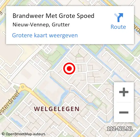 Locatie op kaart van de 112 melding: Brandweer Met Grote Spoed Naar Nieuw-Vennep, Grutter op 18 juli 2020 02:05