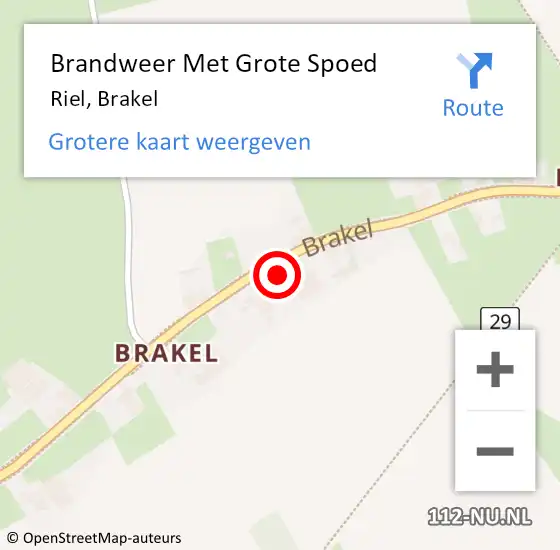 Locatie op kaart van de 112 melding: Brandweer Met Grote Spoed Naar Riel, Brakel op 12 mei 2014 22:55