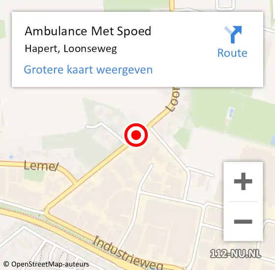 Locatie op kaart van de 112 melding: Ambulance Met Spoed Naar Hapert, Loonseweg op 18 juli 2020 03:50