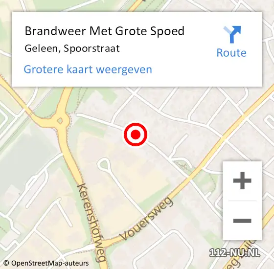 Locatie op kaart van de 112 melding: Brandweer Met Grote Spoed Naar Geleen, Spoorstraat op 18 juli 2020 04:18