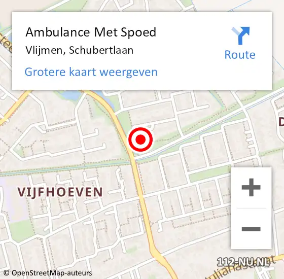 Locatie op kaart van de 112 melding: Ambulance Met Spoed Naar Vlijmen, Schubertlaan op 12 mei 2014 23:01