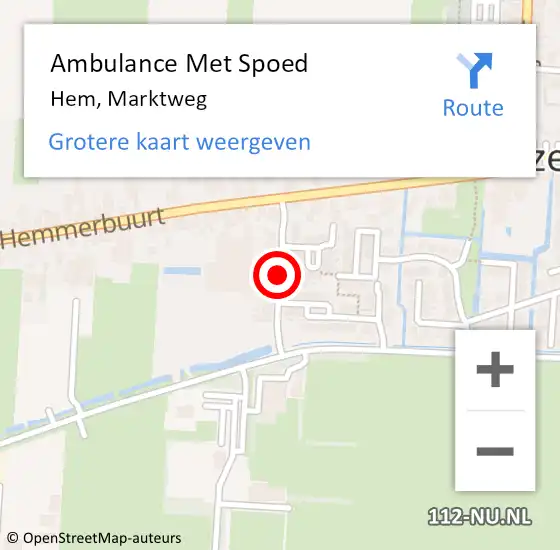 Locatie op kaart van de 112 melding: Ambulance Met Spoed Naar Hem, Marktweg op 18 juli 2020 05:52