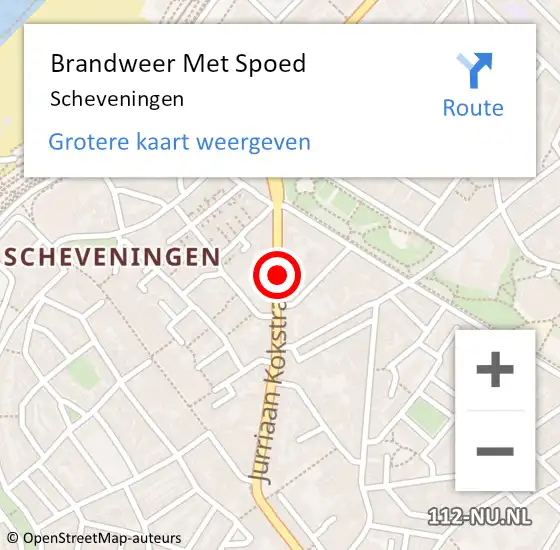 Locatie op kaart van de 112 melding: Brandweer Met Spoed Naar Scheveningen op 18 juli 2020 05:58