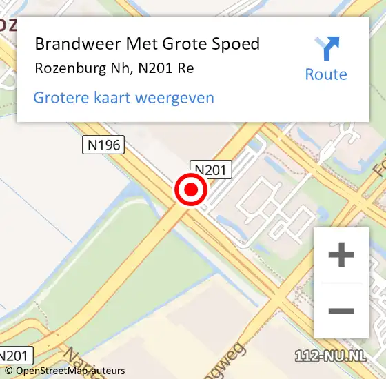 Locatie op kaart van de 112 melding: Brandweer Met Grote Spoed Naar Rozenburg Nh, N201 Re op 18 juli 2020 06:23