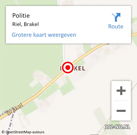 Locatie op kaart van de 112 melding: Politie Riel, Brakel op 12 mei 2014 23:15