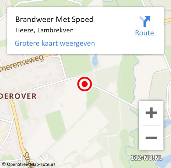 Locatie op kaart van de 112 melding: Brandweer Met Spoed Naar Heeze, Lambrekven op 18 juli 2020 11:48