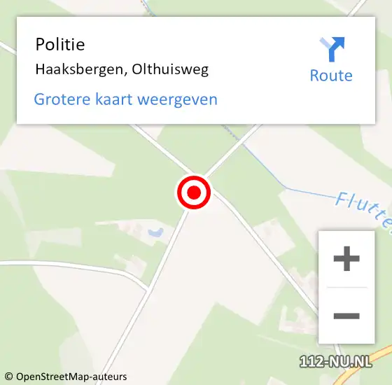 Locatie op kaart van de 112 melding: Politie Haaksbergen, Olthuisweg op 18 juli 2020 14:03