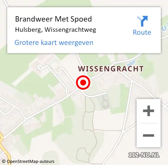 Locatie op kaart van de 112 melding: Brandweer Met Spoed Naar Hulsberg, Wissengrachtweg op 18 juli 2020 14:18